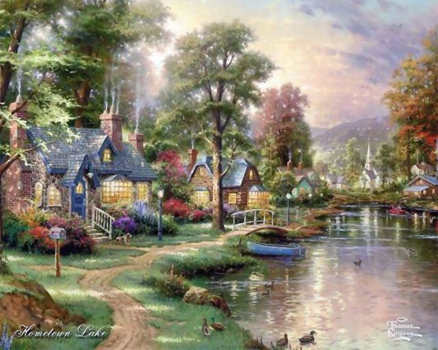 Wall Paper by Thomas Kinkade