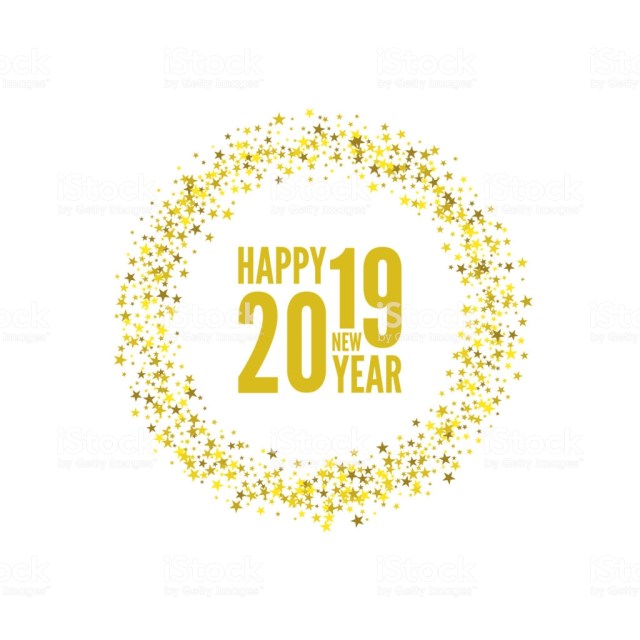 Creative happy new year 2019 design card. Vector illustration.